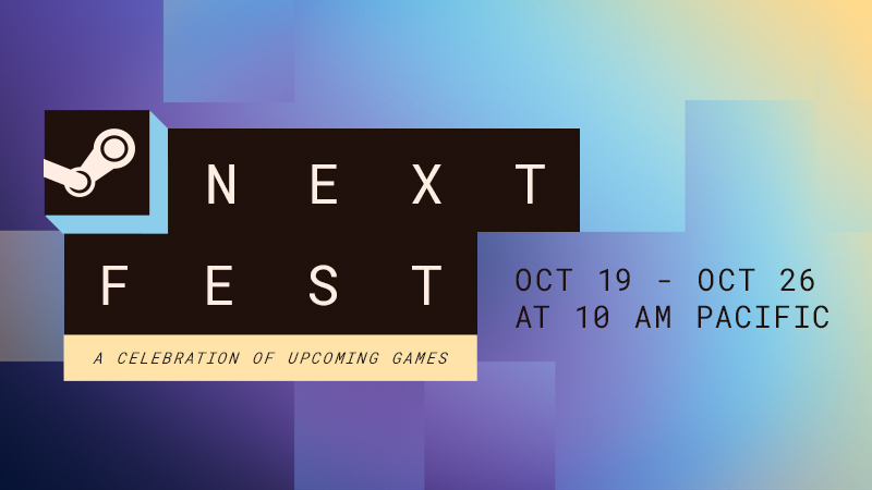 Official Steam Next Fest October 2026 artwork, showing the October 19–26 dates